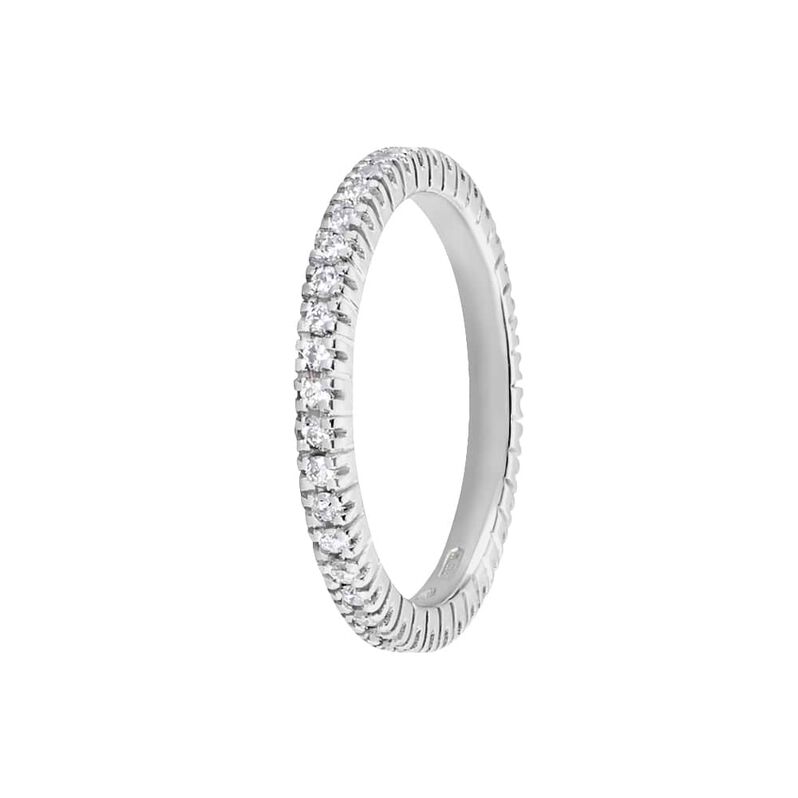 Anello in oro bianco e brillanti 0.4 ct - Spannringe Damen | OROVIVO