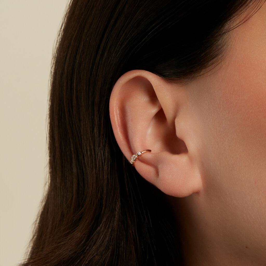 FIRIDA Damen Ohrschmuck Vergoldet Zirkonia Wei&szlig;