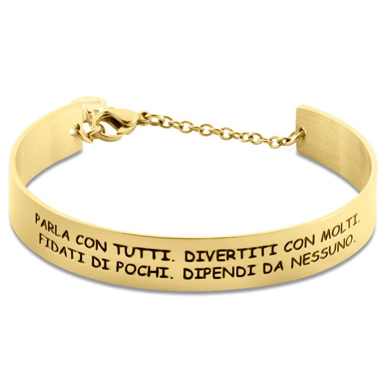 Bangle Lady Message Acciaio Dorato Philosophy e Cristalli - Spannringe Damen | OROVIVO