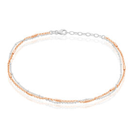 Damen Fußkettchen Silber 925 Bicolor Roségold vergoldet - Fussketten Damen | OROVIVO