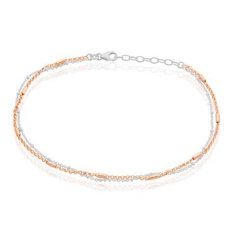 Damen Fußkettchen Silber 925 Bicolor Roségold vergoldet - Fußketten Damen | OROVIVO