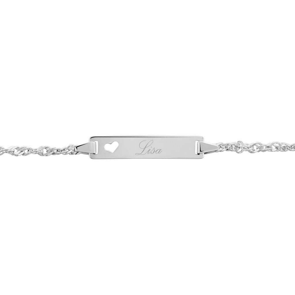 Kinder Id Armband mit Gravur Singapurkette Silber 925 Herz - ID-Armbänder Kinder | OROVIVO