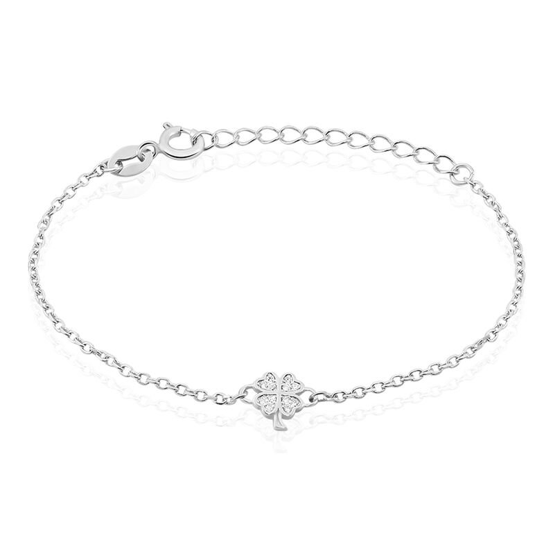 Kinder Armband Silber 925 Zirkonia Kleeblatt Donnika - Armbänder mit Anhänger Kinder | OROVIVO