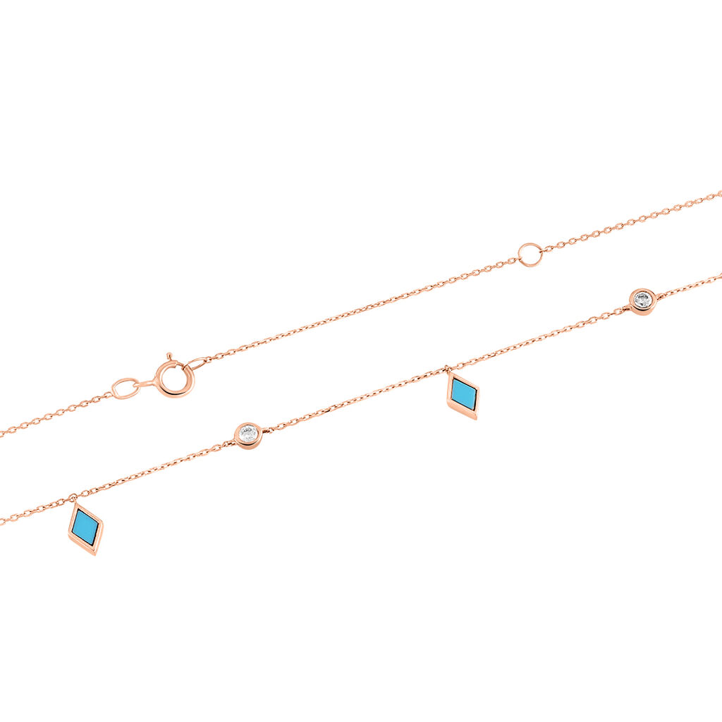 Collier Or Rose Amalle Pampilles Losanges Et Pampilles - Spannringe Damen | OROVIVO