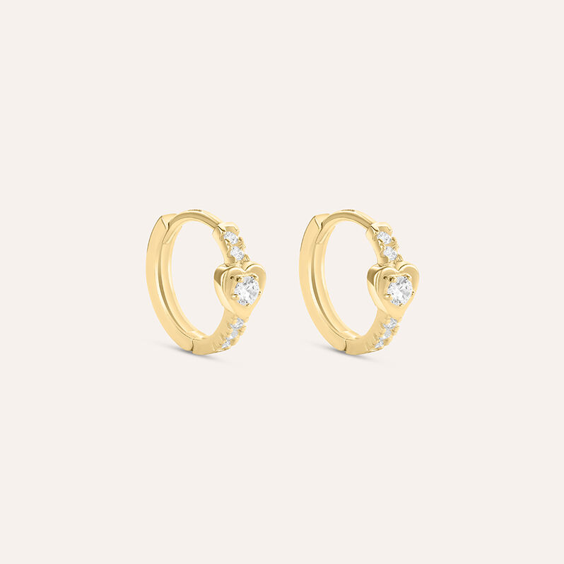 Orecchini A Cerchio Claire Oro Giallo Cubic Zirconia - Spannringe Damen | OROVIVO