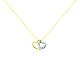Damen Halskette Gold 375 Zirkonia Herz - Herzketten Familie | OROVIVO