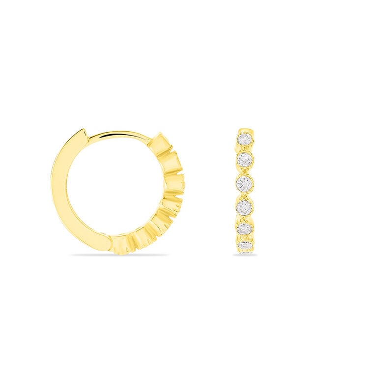 ARIANE 4 Damen Creolen Gold 333 (8 Karat) Zirkonia Wei&szlig; B 0,75 mm - Creolen Damen | OROVIVO