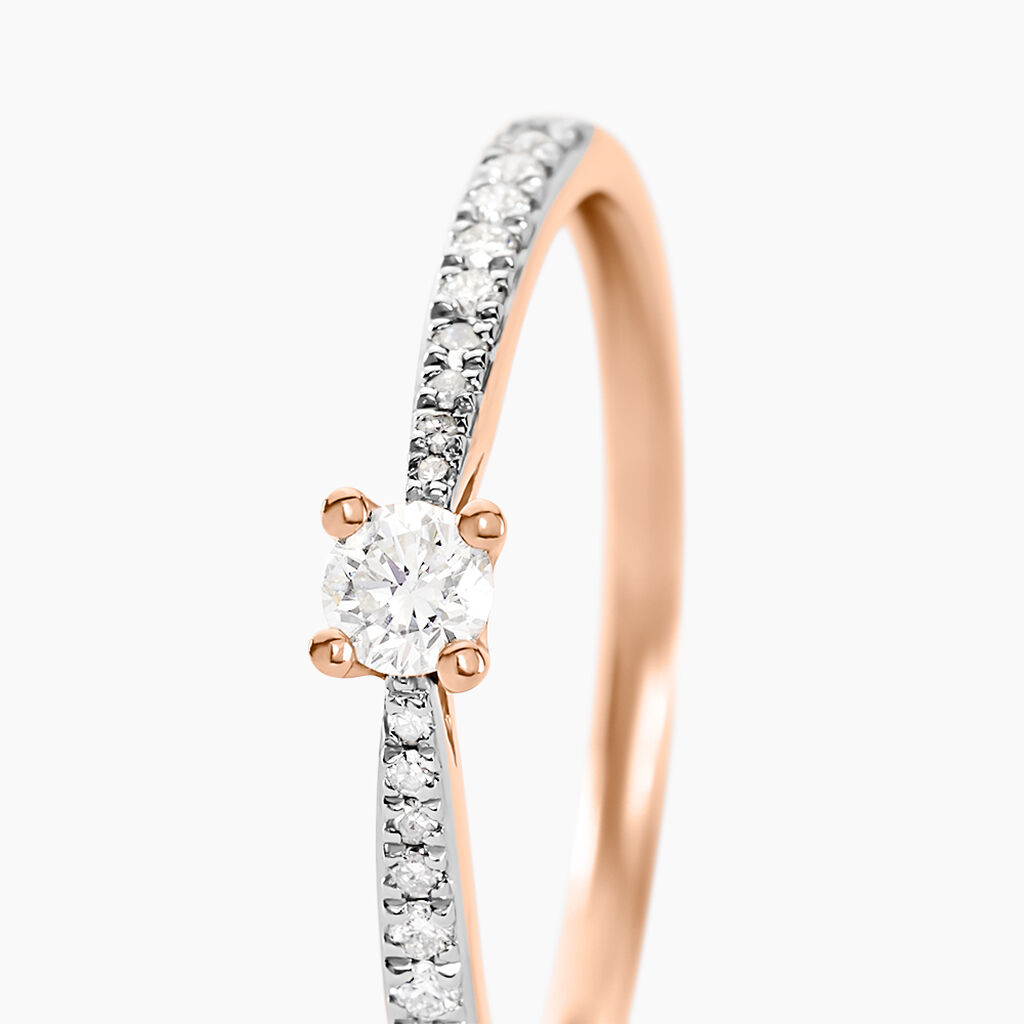 Solitaire Or Rose Laetitia Diamant - Spannringe Damen | OROVIVO