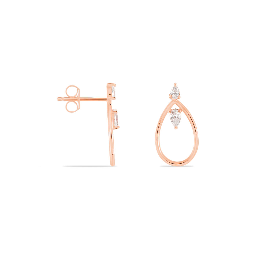 Damen Ohrstecker Silber rosevergoldet 925 Zirkonia Tropfen Marie 2  - Ohrstecker Damen | OROVIVO