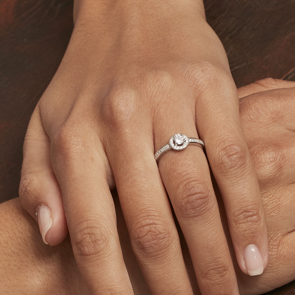 MELISSANDE Damen Ring Silber 925 Zirkonia Weiß - Ringe mit Stein Damen | OROVIVO
