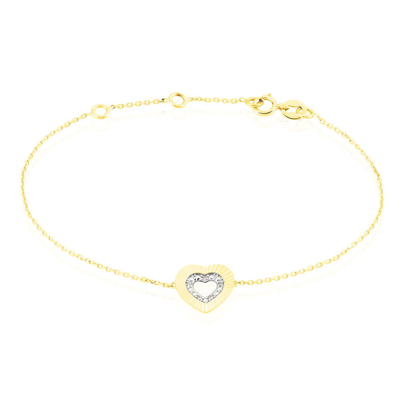 Bracelet Or Jaune Roxy Coeur Diamant - Spannringe Damen | OROVIVO