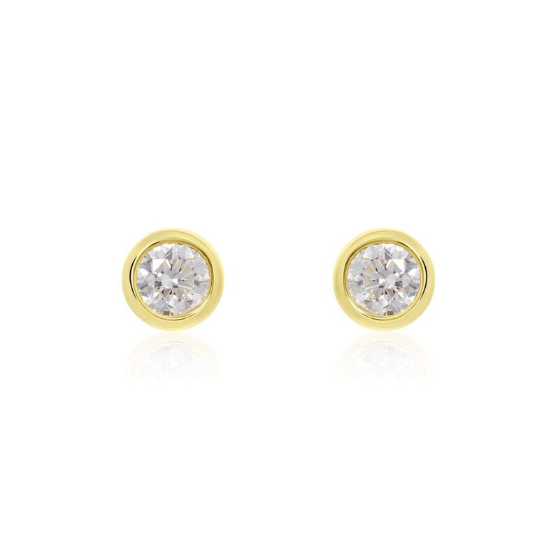 Delicate Damen Ohrstecker Gold 375 (9 Karat) Diamant Wei&szlig; 0,3 ct - Ohrstecker Damen | OROVIVO