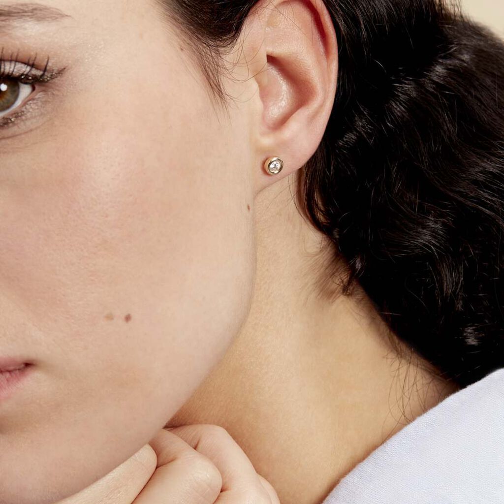 Damen Ohrstecker Gold 375 Zirkonia 3mm - Ohrstecker Damen | OROVIVO