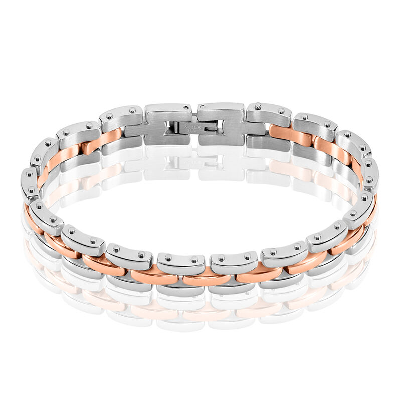 Bracelet Acier Bicolore Yoela 3 Rangs - Spannringe Damen | OROVIVO