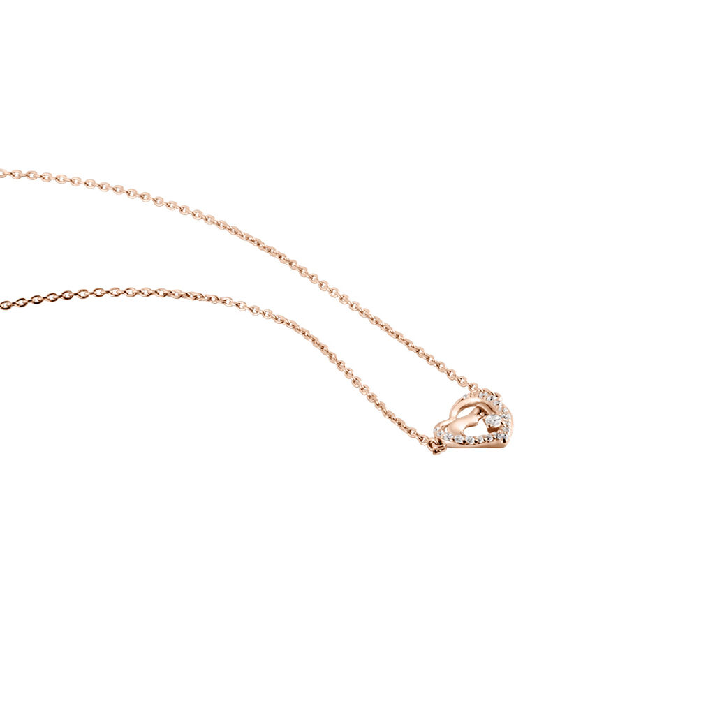 VESKA Damen Collier Silber rosevergoldet 925