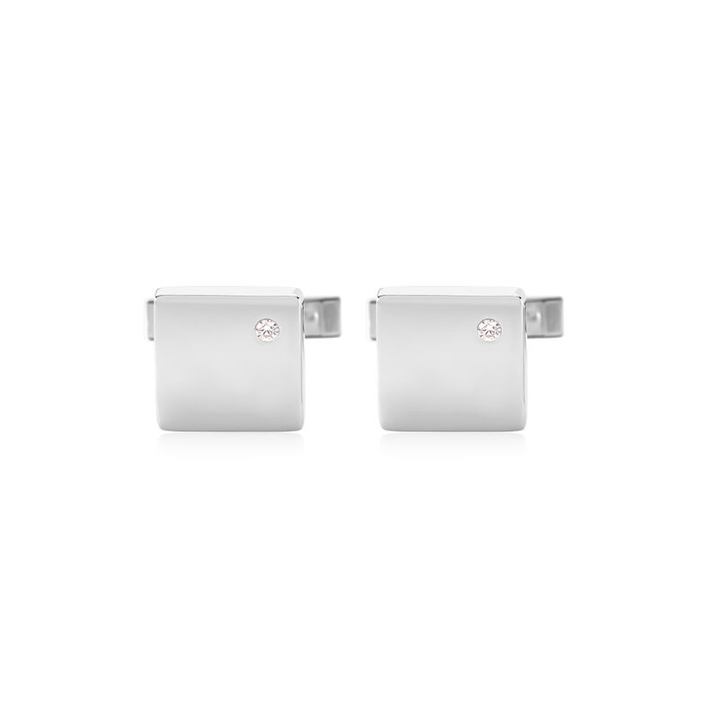 Herren Manschettenknöpfe Silber 925 Rund Weiß Geometrisch Liam 0,3cm - Spannringe Herren | OROVIVO