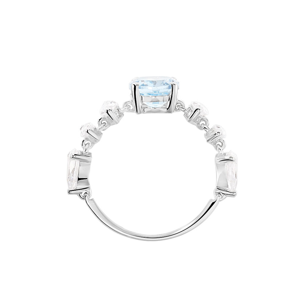 SKY Damen Ring Wei&szlig;gold 375 (9 Karat) Topas Blau 2,81 ct