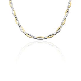 Damen Collier Titan Bicolor Gelb/Silber Sindy 7,50mm 45cm - Ketten ohne Stein Damen | OROVIVO