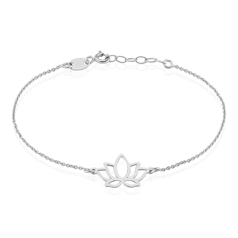 GLORIA Damen Armband Silber Silber 925 Lotusblume B 1 mm - Armb&auml;nder mit Anh&auml;nger Damen | OROVIVO