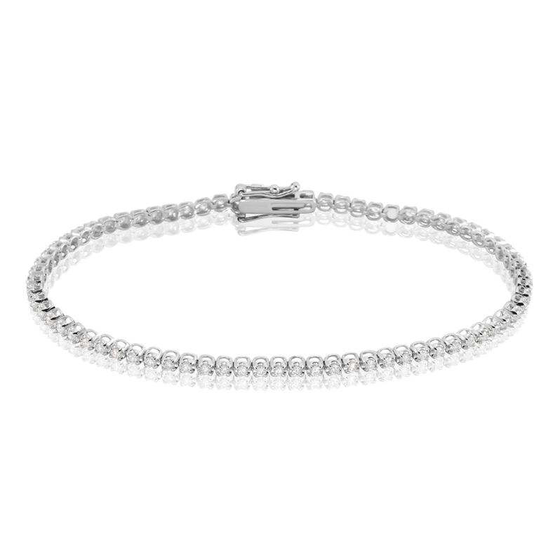 Damen Armband Weißgold 585 Rund Weiß Teana 18,5cm - Armbänder Damen | OROVIVO