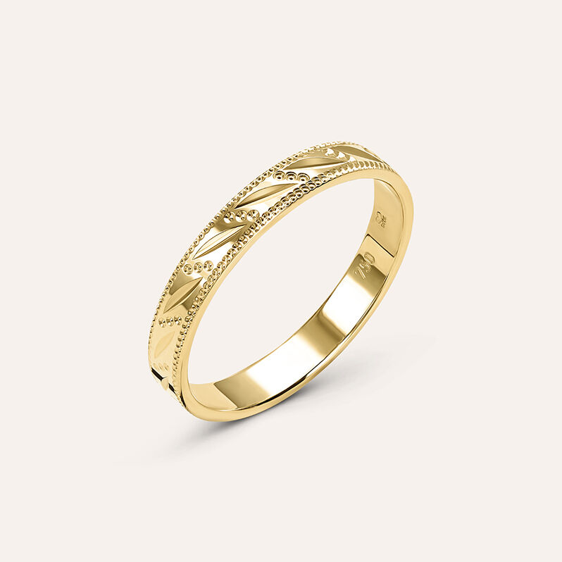 Fede Classica Diamantata 3 mm Oro Giallo - Spannringe Damen | OROVIVO
