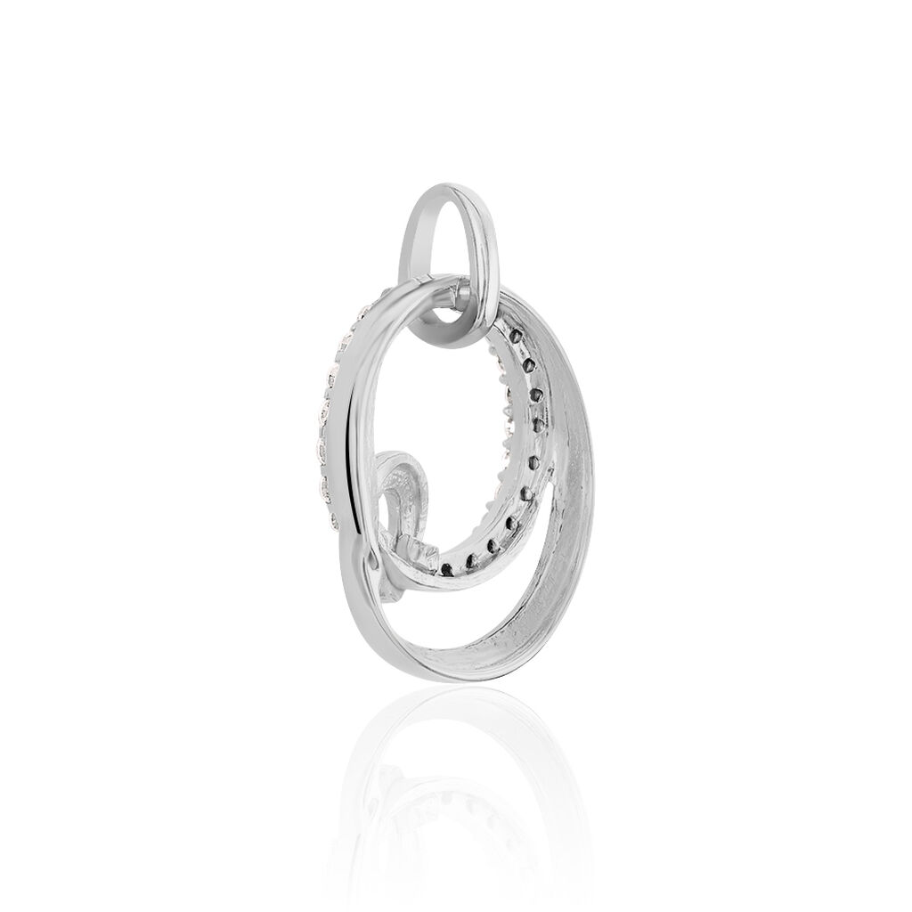 Damen Anh&auml;nger Silber 925 Zirkonia Wei&szlig; Kreis