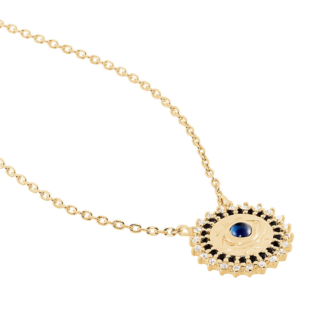 Collier Plaque Or Asterina Ronde œil Oxydes - Spannringe Damen | OROVIVO