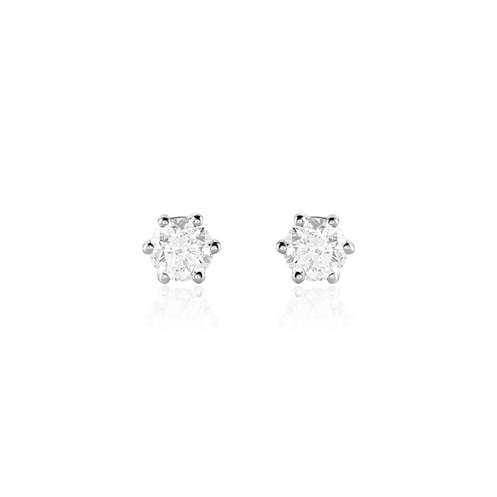 Sonate Damen Ohrstecker Wei&szlig;gold 585 (14 Karat) Synthetischer Diamant Wei&szlig; 0,52 ct
