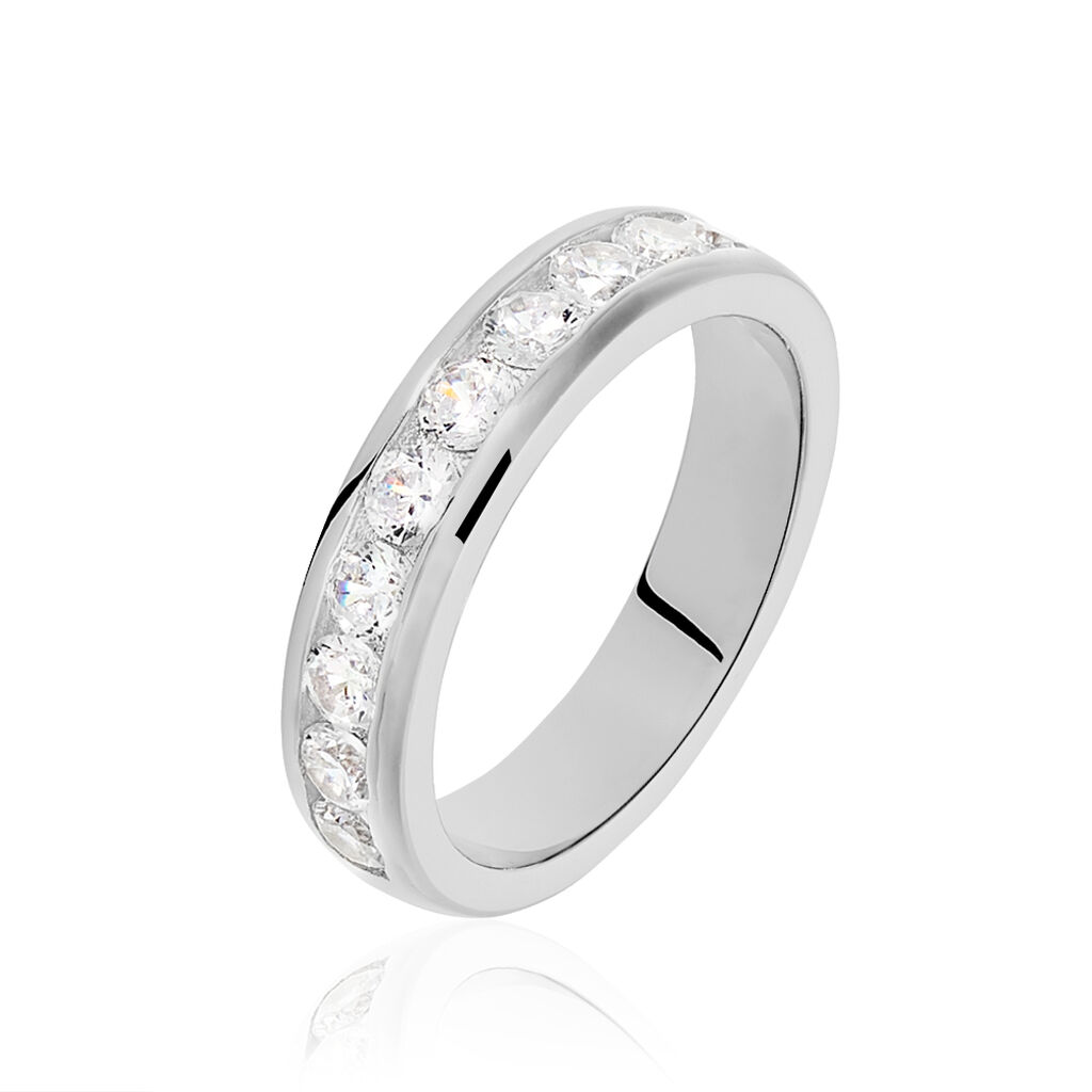 Damen Ring Silber 925 Zirkonia Wei&szlig; 0,1 ct