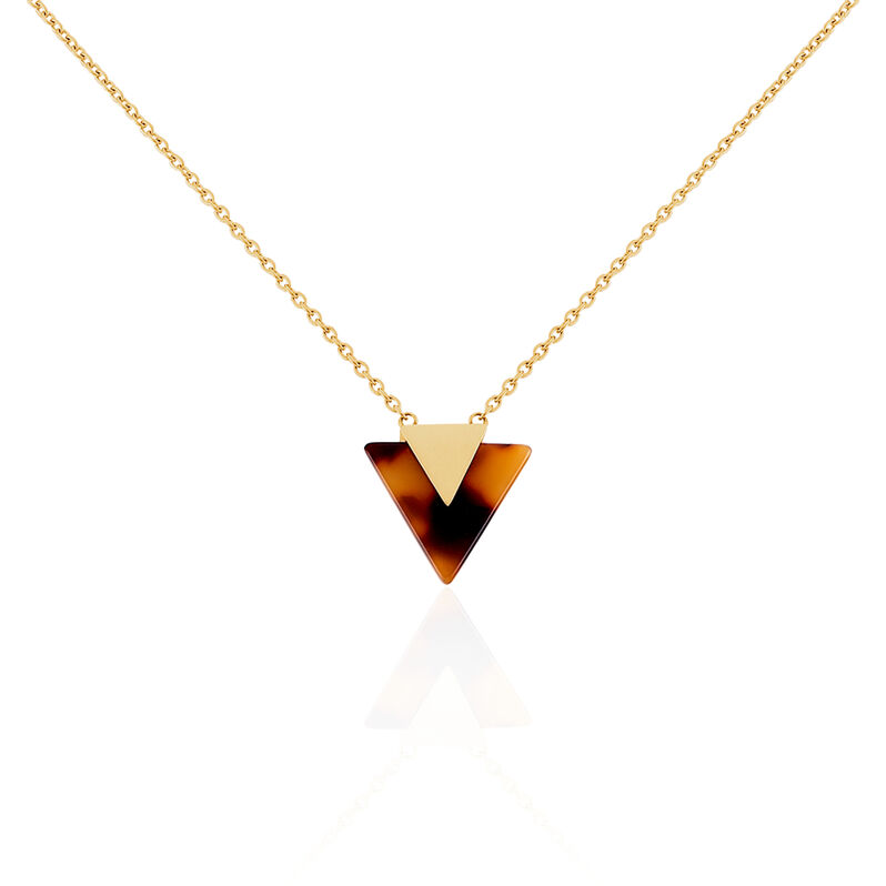 Collier Acier Dore Badira Triangle Superpose - Spannringe Damen | OROVIVO