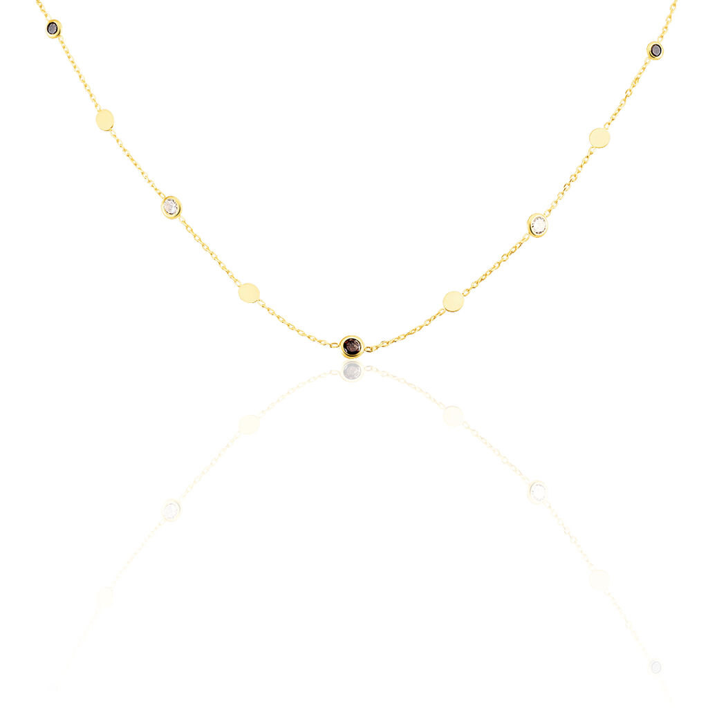 RUBY Damen Collier Gold 375 (9 Karat) Zirkonia Multicolour, Collier mit Stein
