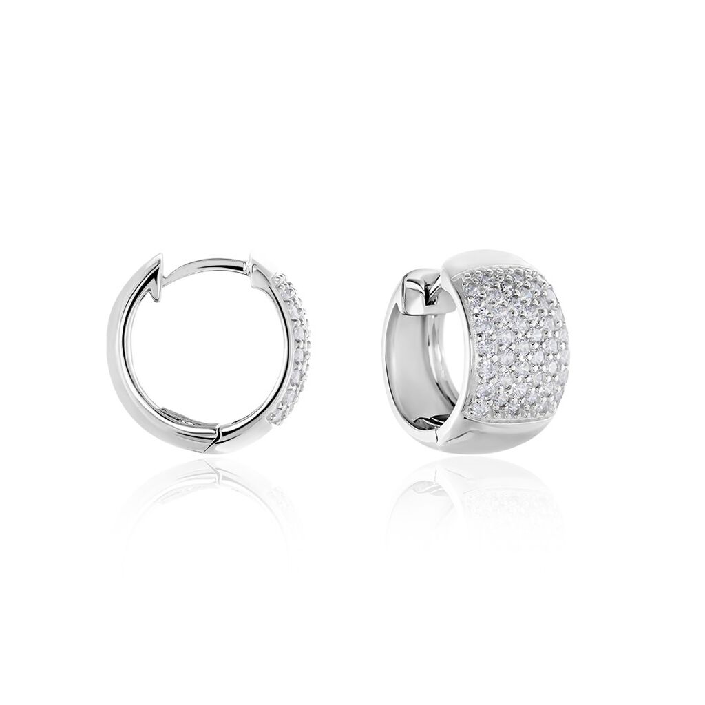 Damen Creolen Silber 925 Zirkonia Kerana 12,00mm  - Creolen Damen | OROVIVO