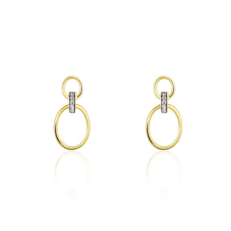 Boucles D'oreilles Puces Or Jaune Raschelle Diamants - Spannringe Damen | OROVIVO