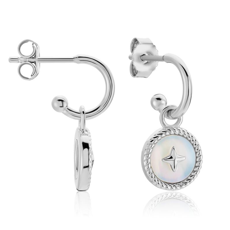 Créoles Izarra Argent Blanc Nacre - Spannringe Damen | OROVIVO