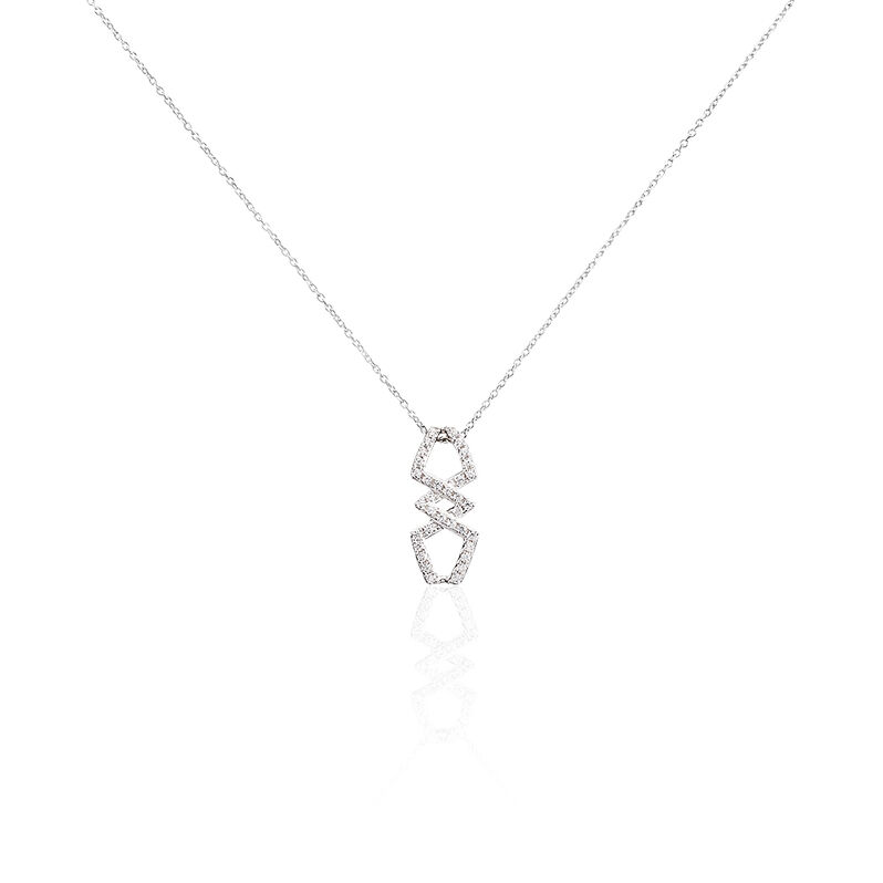 Collier Or Blanc Oxyde De Zirconium - Spannringe Damen | OROVIVO