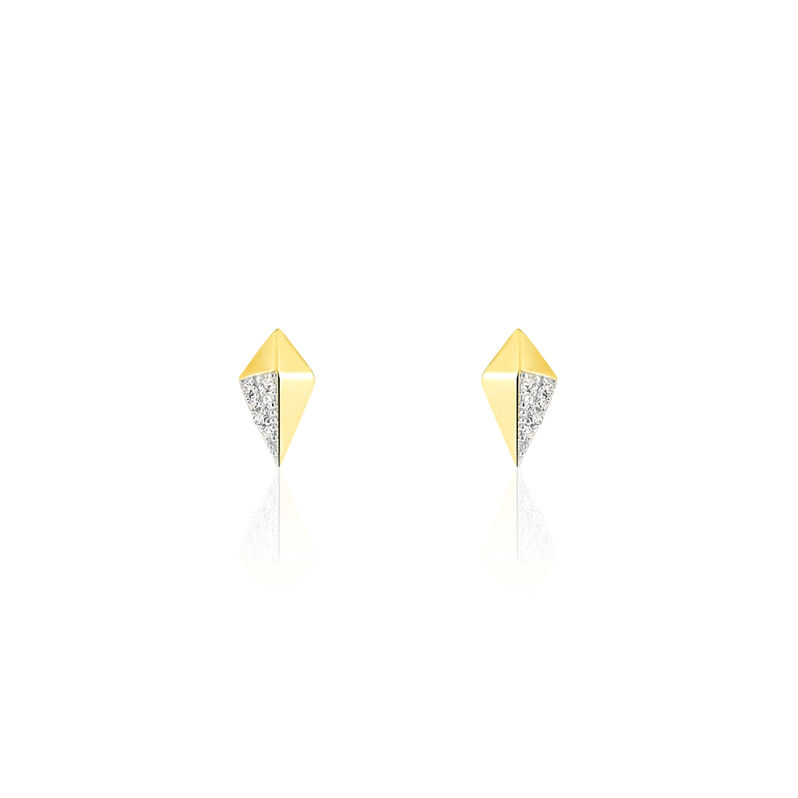 Boucles D'oreilles Or Jaune Losanges - Spannringe Damen | OROVIVO