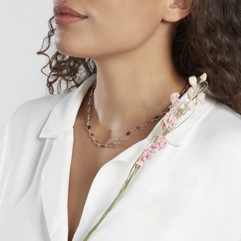 Damen Collier 18 Karat Vergoldet Multicolour Steine Blau Ilvaae - Halsketten Damen | OROVIVO