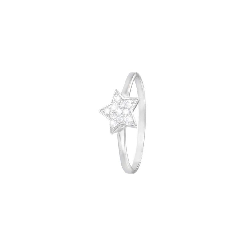Anello stella in argento 925 rodiato e zirconi - Spannringe Damen | OROVIVO