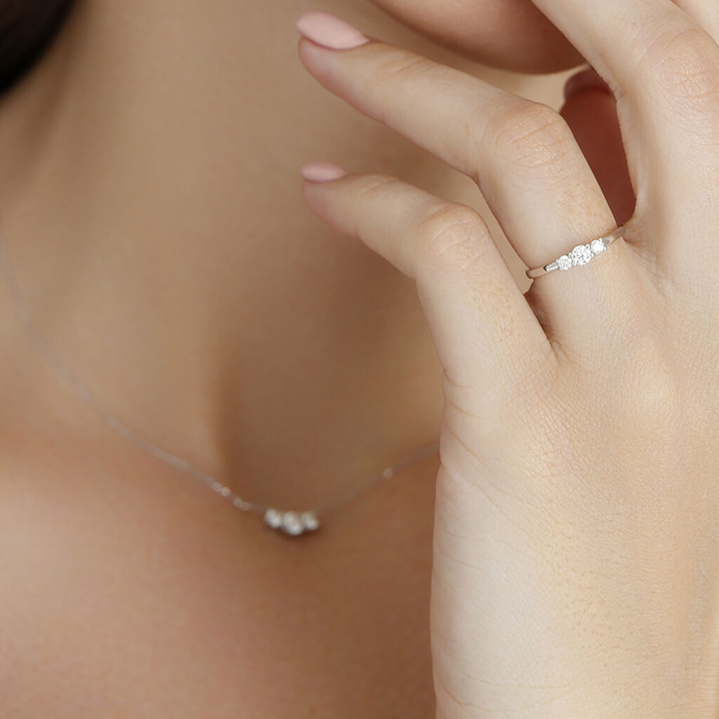 Damen Ring Weißgold 375 Diamant 0,25ct Sabina 1  - Eheringe mit Stein Damen | OROVIVO