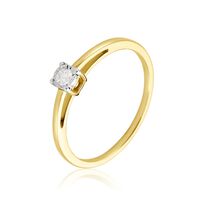 Damen Ring Gold 375 Diamant 0,07ct Viereck Illusion Pastille 
