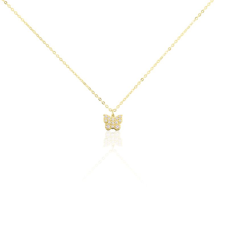 Collier Orchidee Or Jaune Oxyde De Zirconium - Spannringe Kinder | OROVIVO