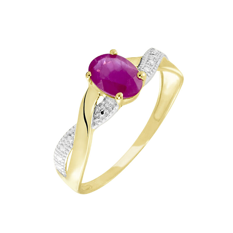 Bague Or Jaune Candice Rubis - Spannringe Damen | OROVIVO