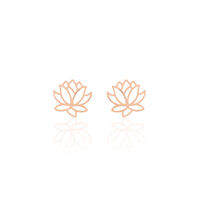Damen Ohrstecker Silber 925 Rosé Vergoldet Lotus