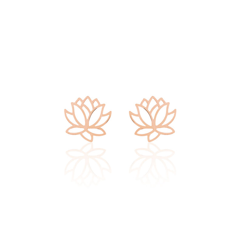 Damen Ohrstecker Silber 925 Rosé Vergoldet Lotus - Ohrstecker Damen | OROVIVO