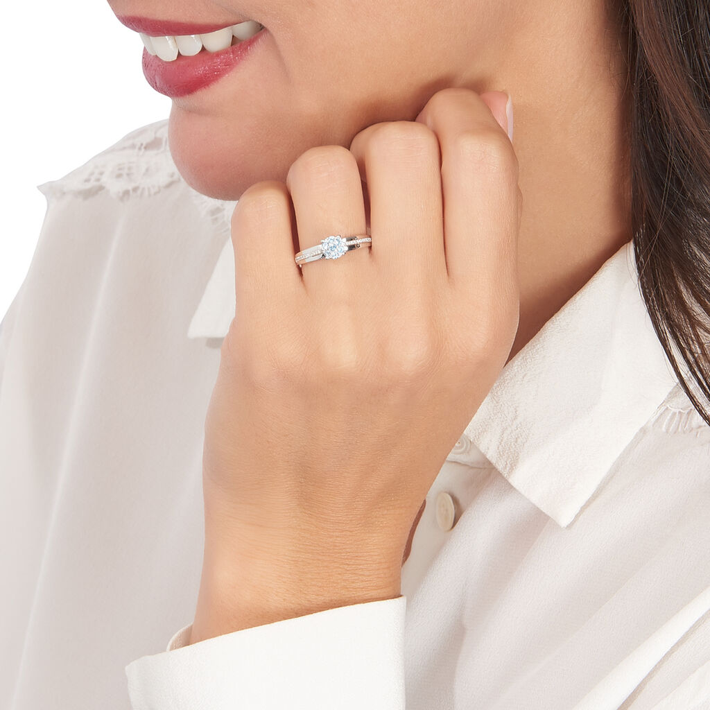 Bague Or Weiss Joudy Topaze Oxydes - Spannringe Damen | OROVIVO