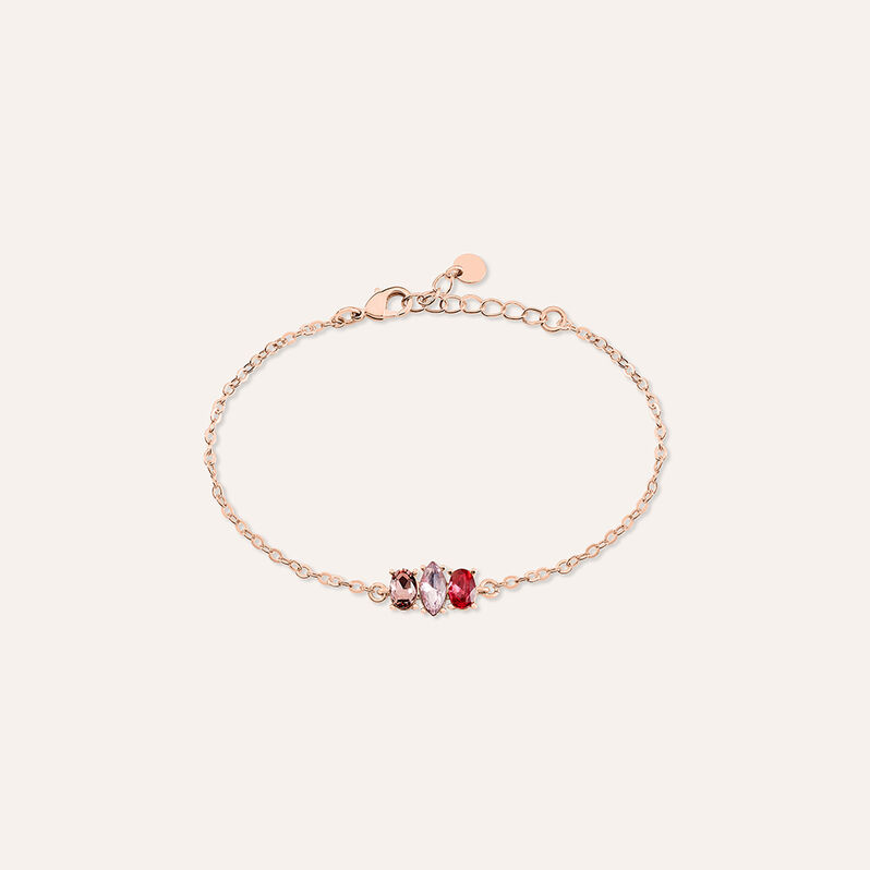 Bracciale Violet Ottone Rosa Cristallo - Spannringe Damen | OROVIVO