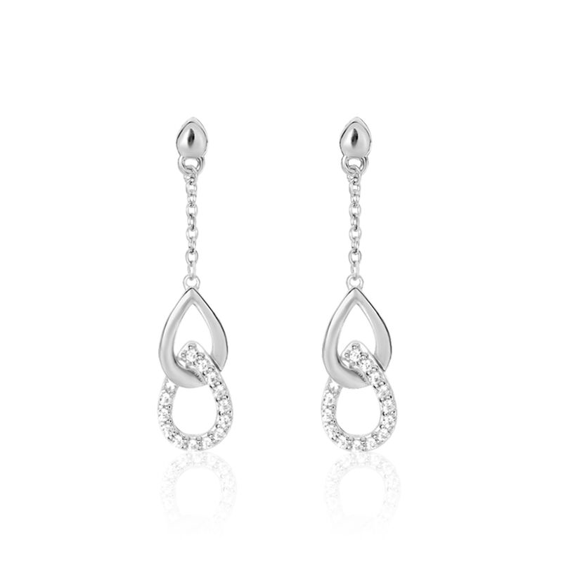 Damen Ohrstecker Lang Silber 925 Zirkonia - Ohrringe mit Stein Damen | OROVIVO