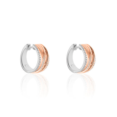 Damen Creolen Gold 750 Bicolor Diamant 0,441ct  - Creolen Damen | OROVIVO