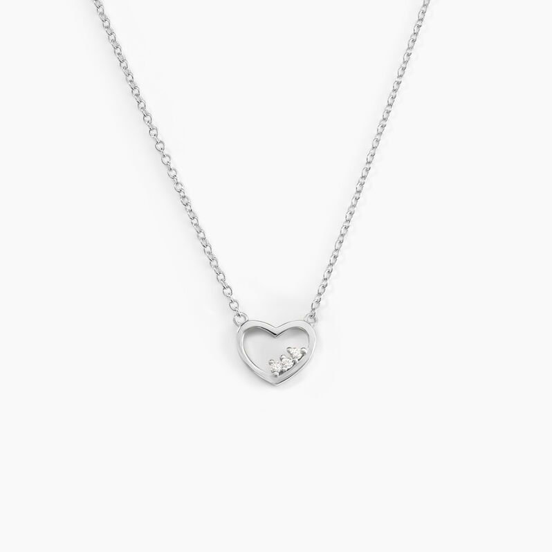 Collier Shelan Argent Rhodié Oxydes De Zirconium - Spannringe Damen | OROVIVO