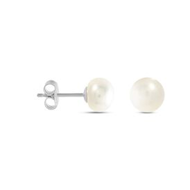 Damen Perlenohrringe Silber 925 Zuchtperlen 8-9mm - Ohrstecker Damen | OROVIVO